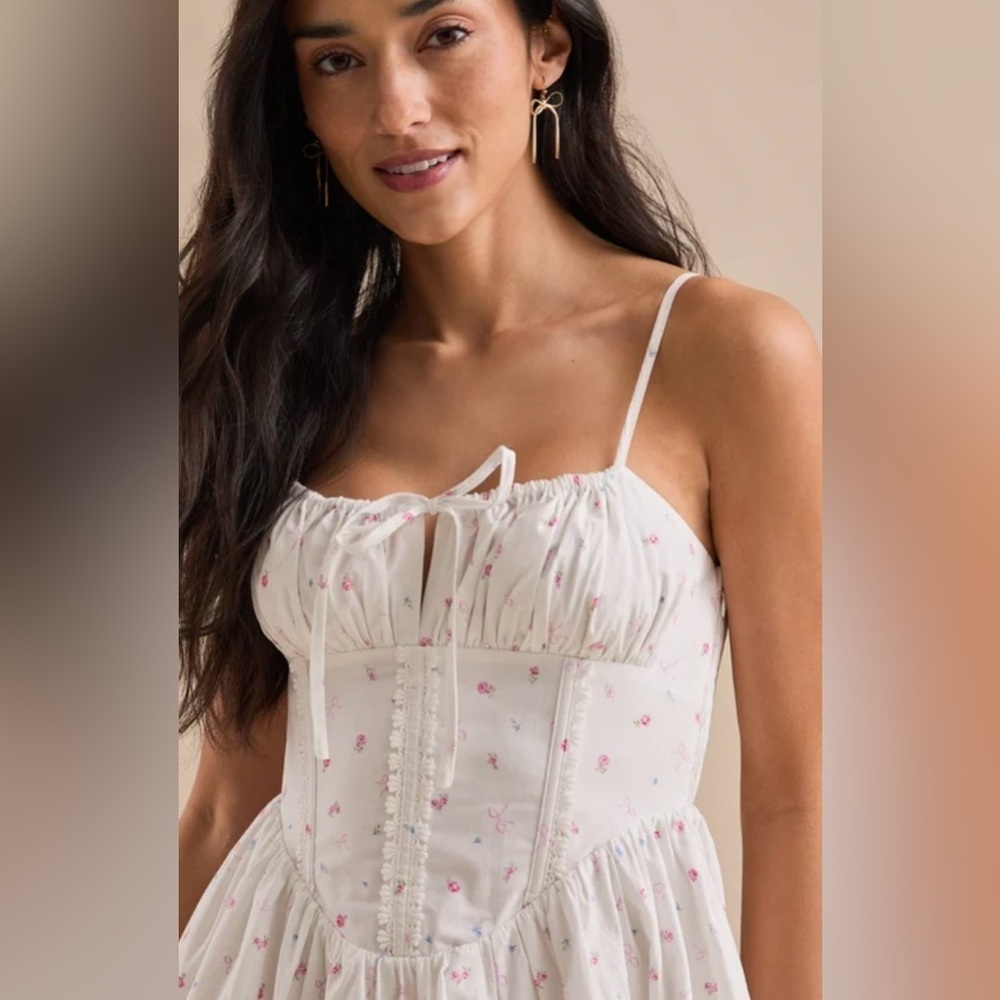 Altar'd State Floral Mini Dress White and Pink NWT - Picture 4 of 14